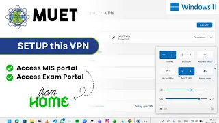 MUET VPN Setup on Windows 11 Access Attendance Exam Portal from Home
