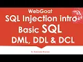SQL Basic DML DDL DCL TCL SQL Injection intro WebGoat