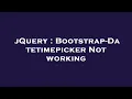 jQuery Bootstrap-Datetimepicker Not working