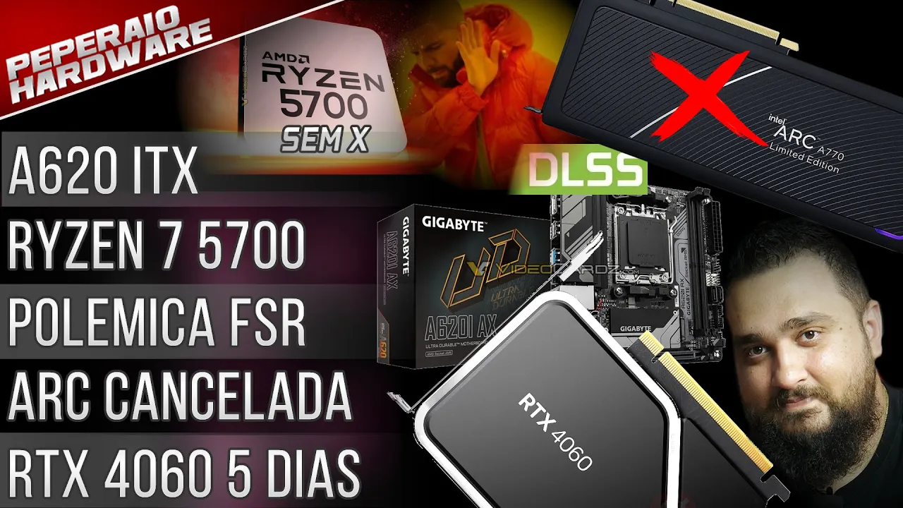 Resumão – RTX 4060 5 dias / AMD impede DLSS? / Adeus Intel ARC LE / GPU em queda / Intel confirmou..