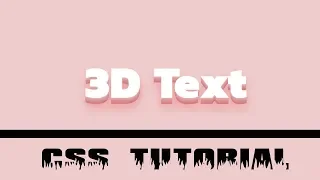 Css 3D Text cool css effects css tutorial