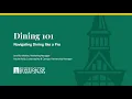 Campus Dining 101 UVM Virtual Summer Orientation