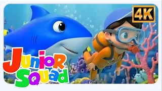 Junior Squad Canción de Bebé tiburón | Alegre Vivero rimas para niños