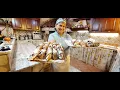 Sicilian cannoli with chopped hazelnuts chopped pistachios candied fruit and chocolate chips