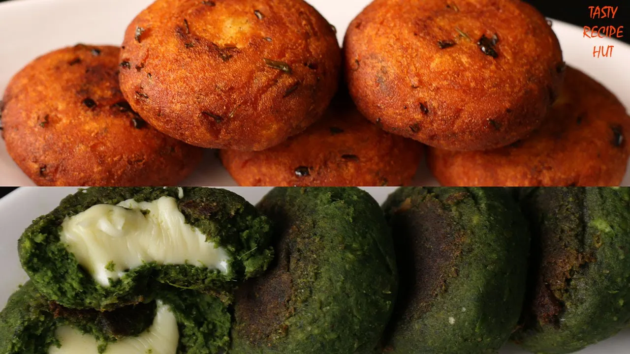Spinach Tikki & Potato Tikki Recipe ! Palak Chole Tikki & Aloo Tikki