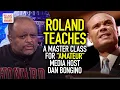 Roland teaches a master class for amateur media host Dan Bongino