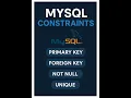 Lecture MySQL Constraints Explained UNIQUE DEFAULT NOT NULL NULL SQL Tutorial for Beginners