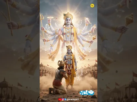 🙏 श्री कृष्ण का विराट स्वरूप | अर्जुन ने कहा — “करिष्ये वचनं तव” 🚩 | #Shorts