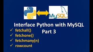 - Interface Python with MySQL Part 3 fetchall fetchmany fetchone