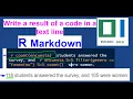 Write code outside a chunk - R Markdown