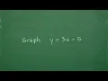 Graph y 3x - 5 Step by Step Solution