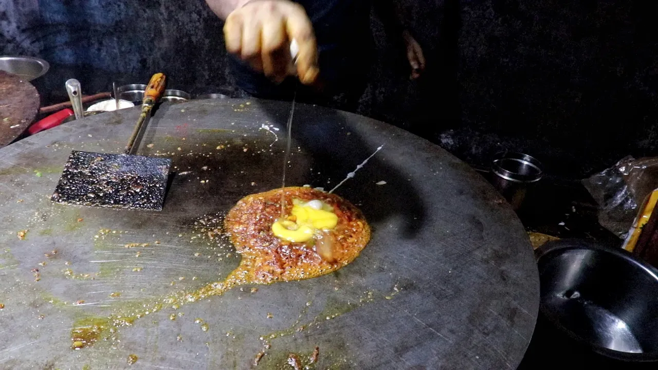 Roadside Egg Dum Pulao Making   Scrambled Egg Recipes   Indian Street Food