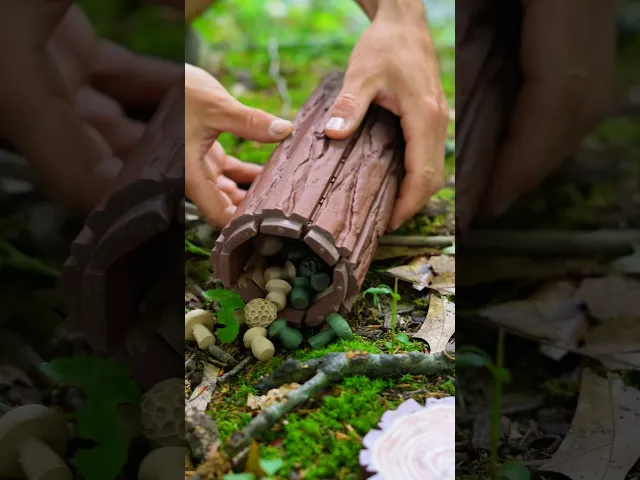 Forest Chess Set - Log and Mushroom Chess Board - Checkers video thumbnail