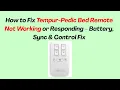How to Fix Tempur-Pedic Bed Remote Not Working or Responding - Battery Sync Control Fix
