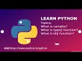 Python Course What is variable type and Id function EEEHUB