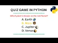 Python for Beginners Build a Python Quiz App in just 20 Minutes