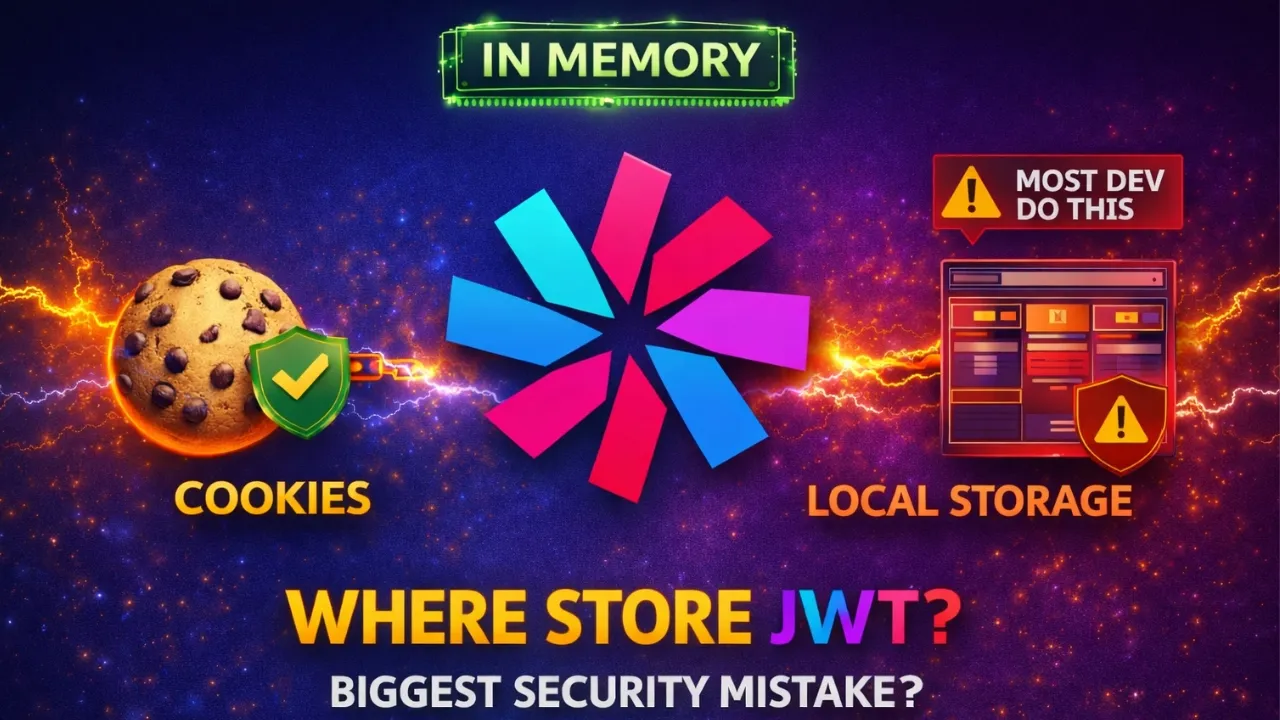 What is Best Place to Store JWT Tokens ? Cookies Or LocalStorage or In Memory?
