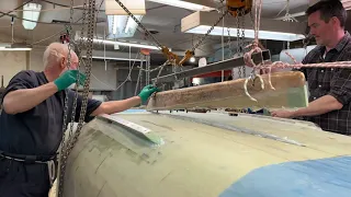 6 April 2024  Gluing the ballast keel to the hull