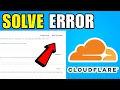 How To Solve Cloudflare Error 2026 New Update