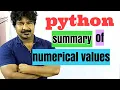 Python programming by Seenu sir 6 summary of numerical values