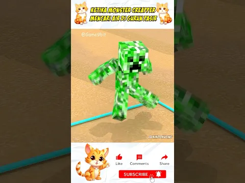 Ketika monster Creeper mencari air di gurun pasir 😱#shorts #minecraft