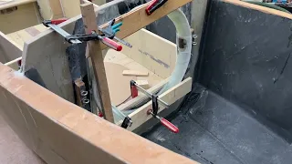 7 July 2022  Tacking up the coaming for the for bulkhead.