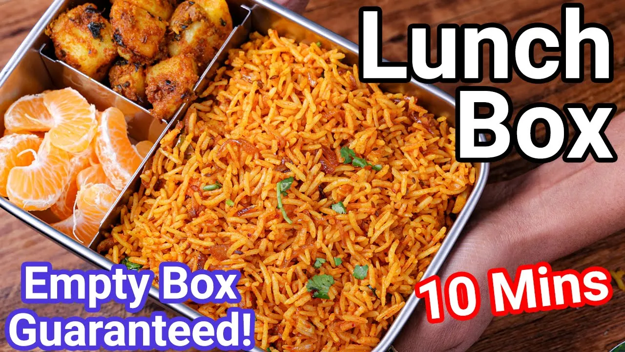 Perfect Lunch Box Meal in 10 Mins   Onion Rice & Dry Aloo Sabzi - Onion Pulao & Potato Dry Curry