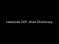 Leetcode 269 Alien Dictionary Facebook Amazon Microsoft Google Apple
