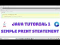 Java tutorial 1 print statement