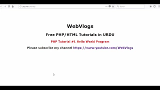 PHP Tutorial Hello World Program