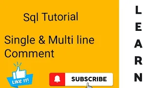 SQL Single line Multi line Comment