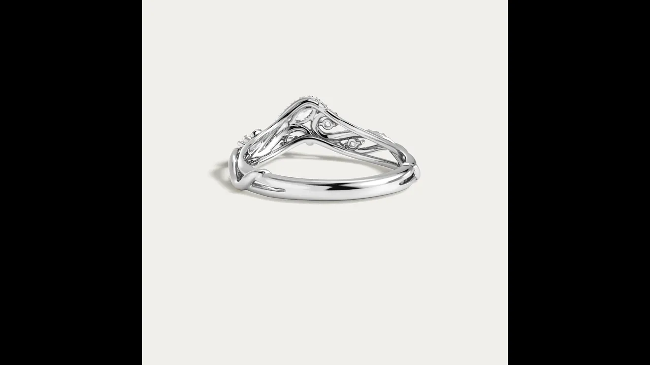 Marquise and Round Lab-Grown Diamond Twisted Curved Wedding Band