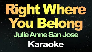 Right Where You Belong - Julie Anne San Jose (Karaoke)