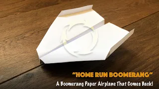boomerang paper airplane glider comes back to you every time home run boomerang