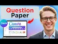 How To Make Question Paper In 2 Minutes With Canva AI Fast Easy Method Updated 2026