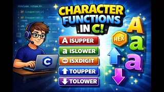 C Program to implement character functions islower isupper isxdigit tolower toupper