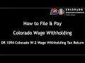 File Pay Colorado Wage Withholding DR 1094