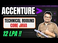 Accenture Technical Interview Experience Core Java Questions 12 LPA