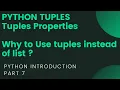 Python Introduction Part 7 Tuples Its Properties