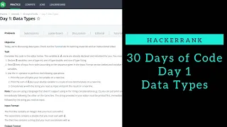 Data Types HackerRank Day 1 Python