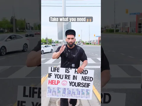 HOMELESS MAN gives EVERYONE MONEY! humanity restored 😭￼❤️ #shorts