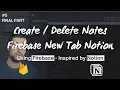 Create Update Delete Notes From Firebase Database - New Tab Notes Chrome Extension