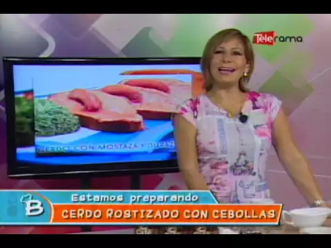 Cerdo rostizado con cebollas