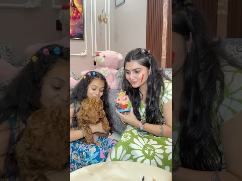 Cash ने सिखाए गणेश जी बनाना🙏🏻🥳 #shorts #youtubeshorts #ganpatibappa @K@Kajalsoni_vlogs