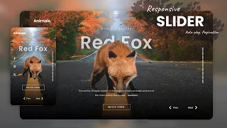 Responsive Full-Screen Image Slider Auto-play Button Navigation - HTML CSS Javascript