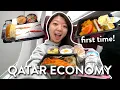 Qatar Airways ECONOMY FOOD Review LA to Thailand Layover in Doha