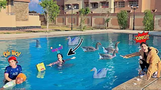 لما عمتك تزوركم لاول مرا وتغرق في حمام السباحة واخوكي الصغير يدخل روان ستارز 