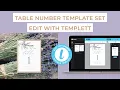 Edit with Templett V2 - Table Number Template tutorial