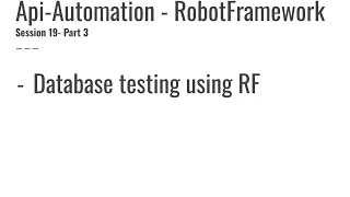 19 3 DB testing using Robotframework