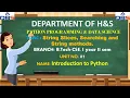 String Slices String Methods Python Programming And Data Science CSE Online Education DBS